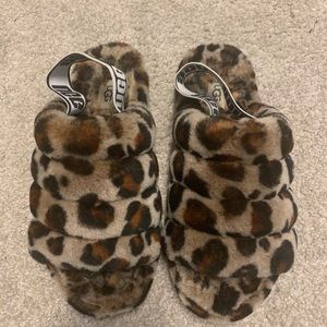 Ugg FLUFF YEAH SLIDE CHEETAH PRINT